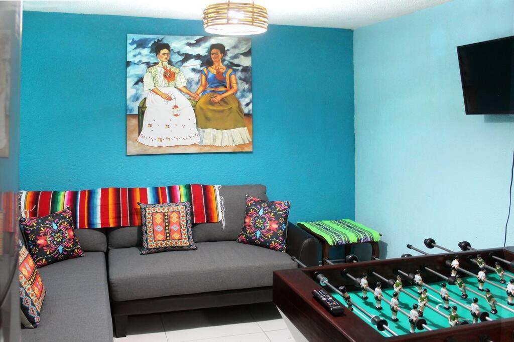 Villa Colorida Casa Azul En Texcoco Centro Wifi Cocina Texcoco de Mora Esterno foto